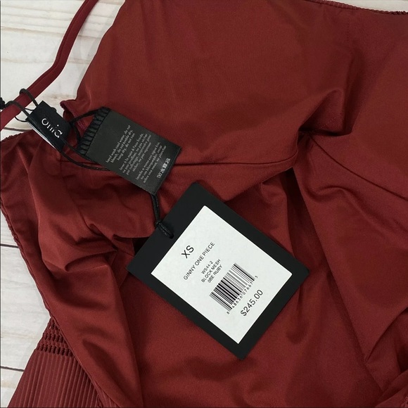 Onia Ginny One Piece Swimsuit Textured Red Ruby Block Mesh XS - Picture 10 of 10